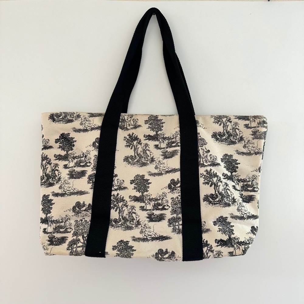 Walt Disney World Mickey Mouse Toile Canvas Tote Bag Beach Travel